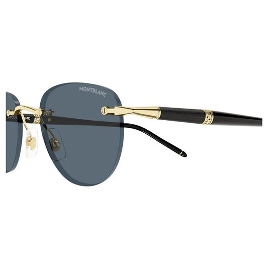 Montblanc MB0412S Men's Sunglasses – Gold / Grey Blue Rimless (48mm)
