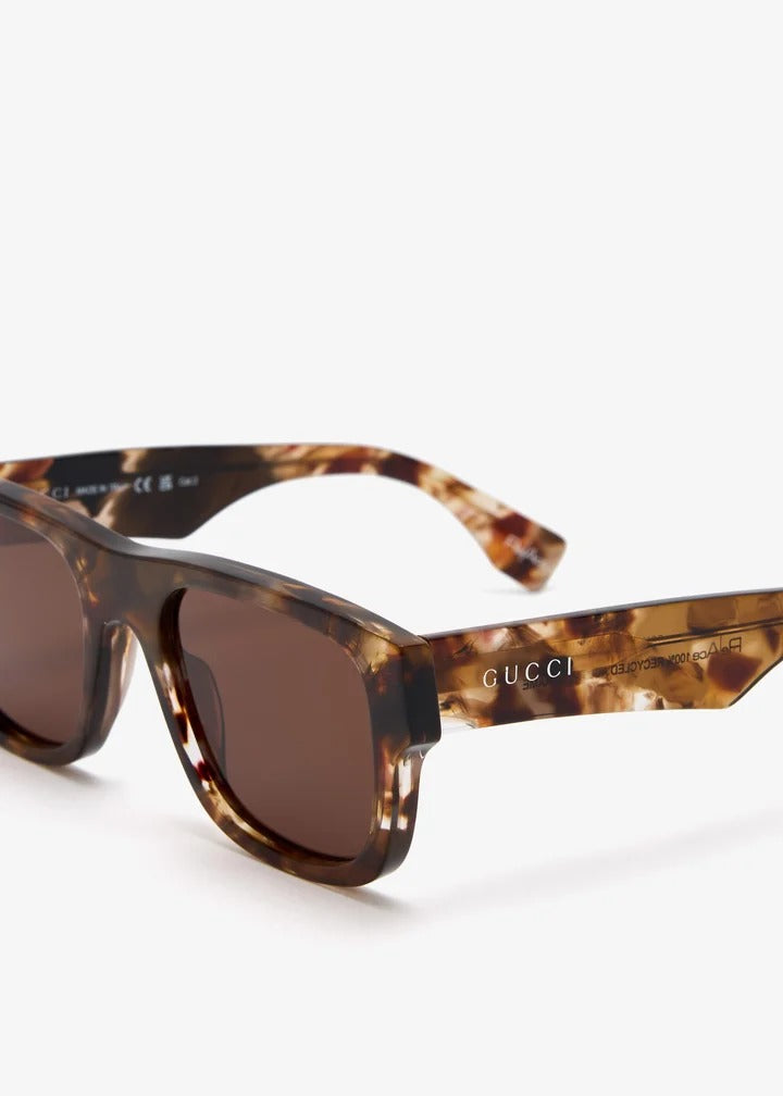Gucci Rectangular Frame Sunglasses - Tortoiseshell Havana