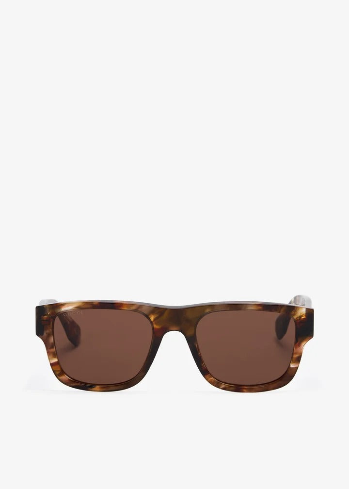 Gucci Rectangular Frame Sunglasses - Tortoiseshell Havana