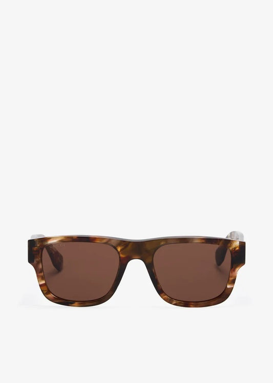 Gucci Rectangular Frame Sunglasses - Tortoiseshell Havana