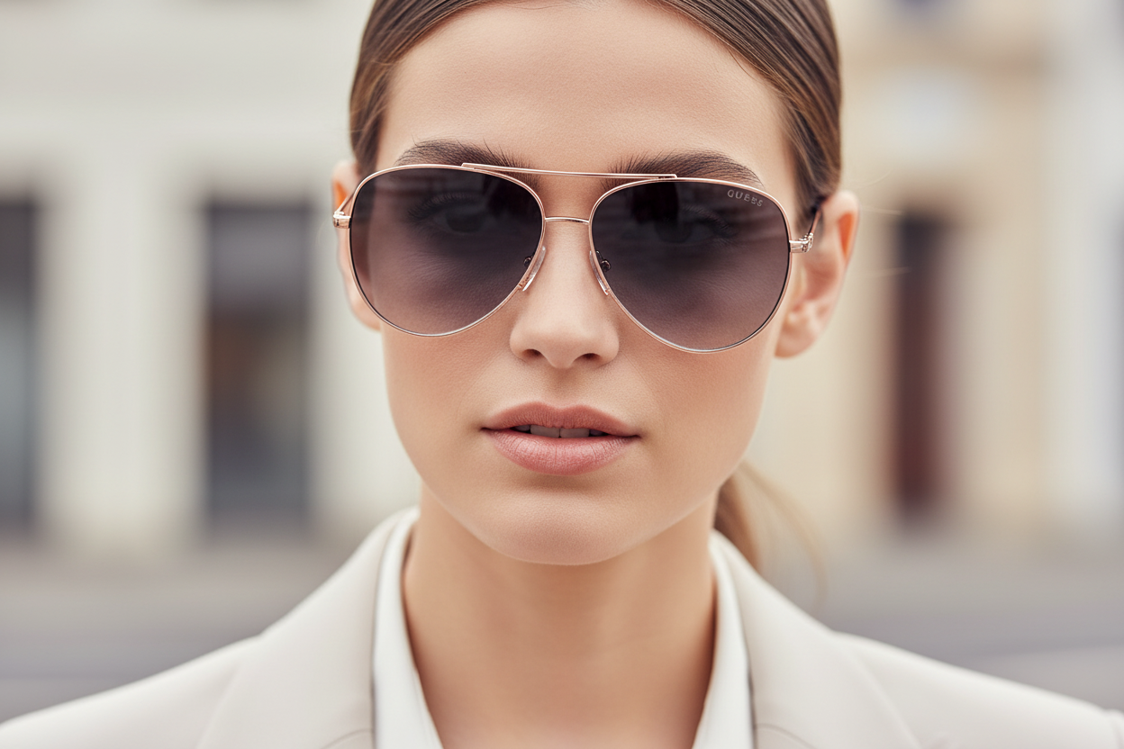 Aviator Sunglasses Close-up Lifestyle