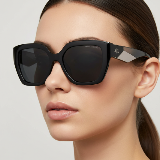 Close-up Armani Exchange AX4125SU two-tone temple