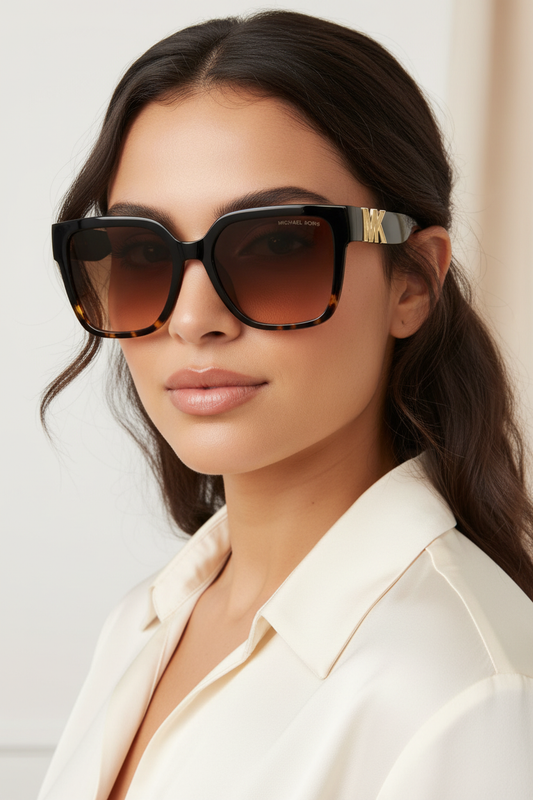 Close-up portrait of woman wearing Michael Kors MK2170U Karlie Sunglasses