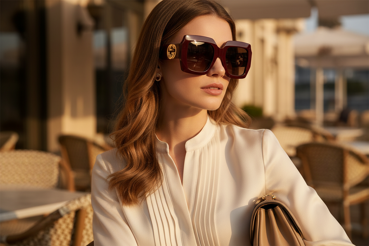 Gucci Sunglasses Lifestyle - Close-Up Portrait