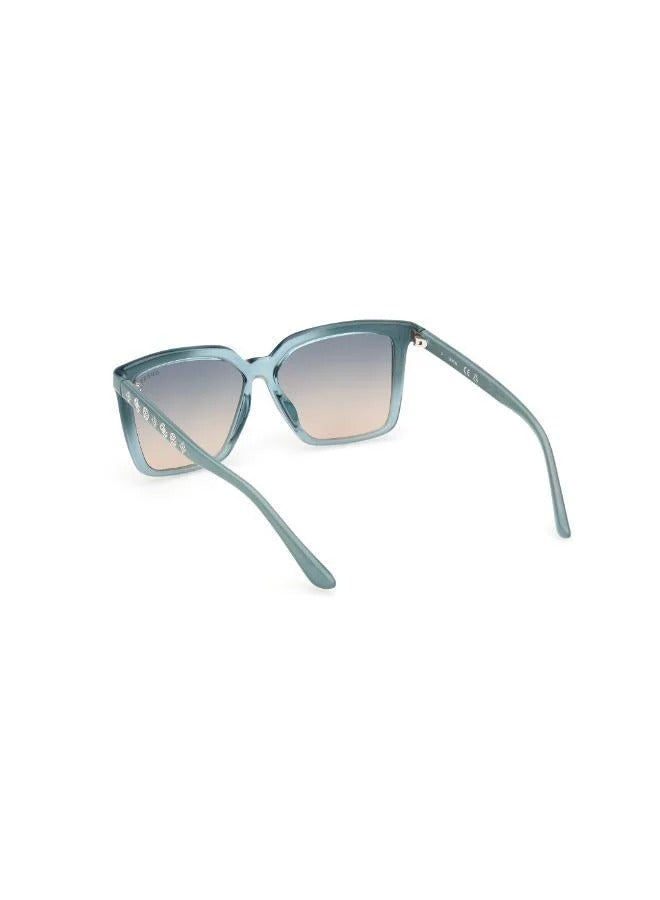 Guess GU0009S Women's Sunglasses – Transparent Teal / Blue-Pink Gradient (55mm)