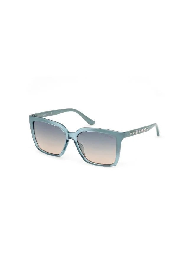 Guess GU0009S Women's Sunglasses – Transparent Teal / Blue-Pink Gradient (55mm)