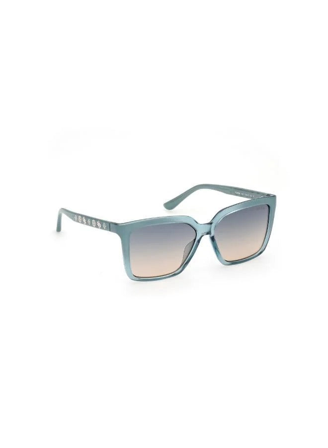 Guess GU0009S Women's Sunglasses – Transparent Teal / Blue-Pink Gradient (55mm)