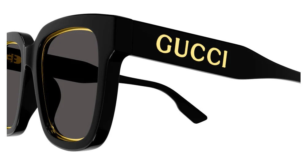 Gucci GG1136SA Women's Sunglasses – Black / Gold / Grey (52mm)
