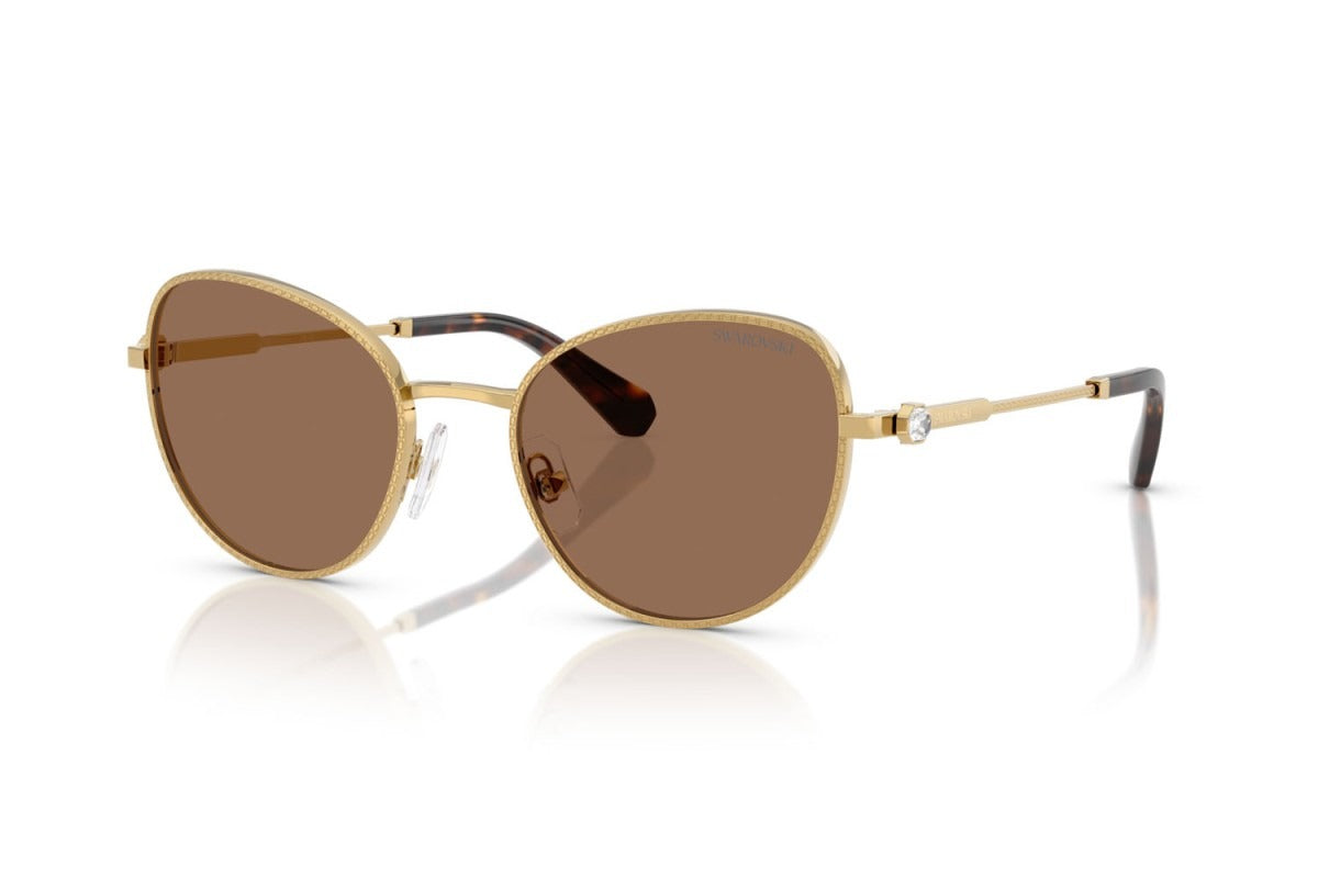 Swarovski SK7032 Women's Sunglasses – Gold / Brown (Cat-Eye)