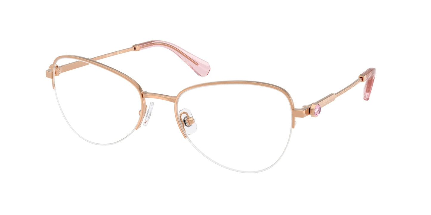 Swarovski SK1032 4014 Rose Gold Semi-Rimless Cat-Eye Optical Frames