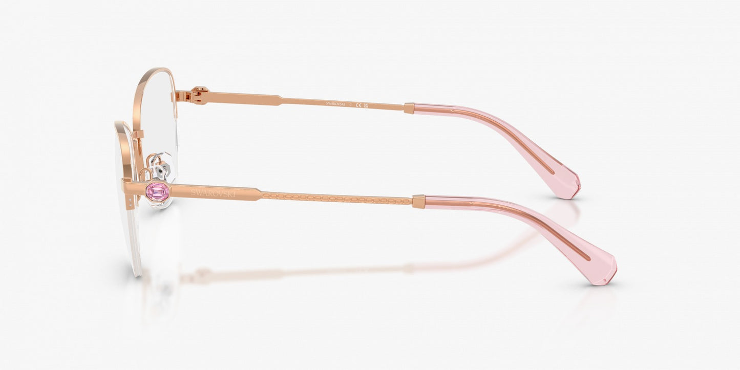 Swarovski SK1032 4014 Rose Gold Semi-Rimless Cat-Eye Optical Frames