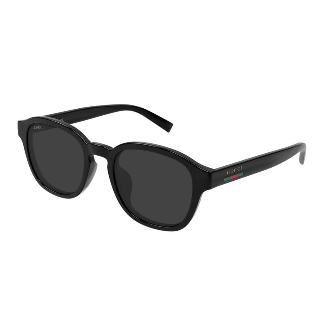 Gucci Round Sunglasses Black with Red-Green Web Stripe