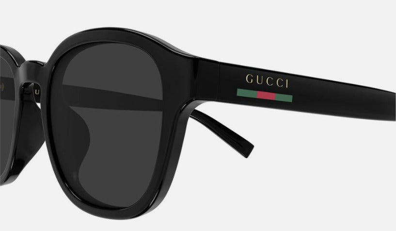 Gucci Round Sunglasses Black with Red-Green Web Stripe