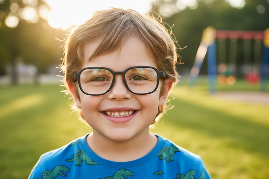 Kids wearing Police eyeglasses - outdoor lifestyle
