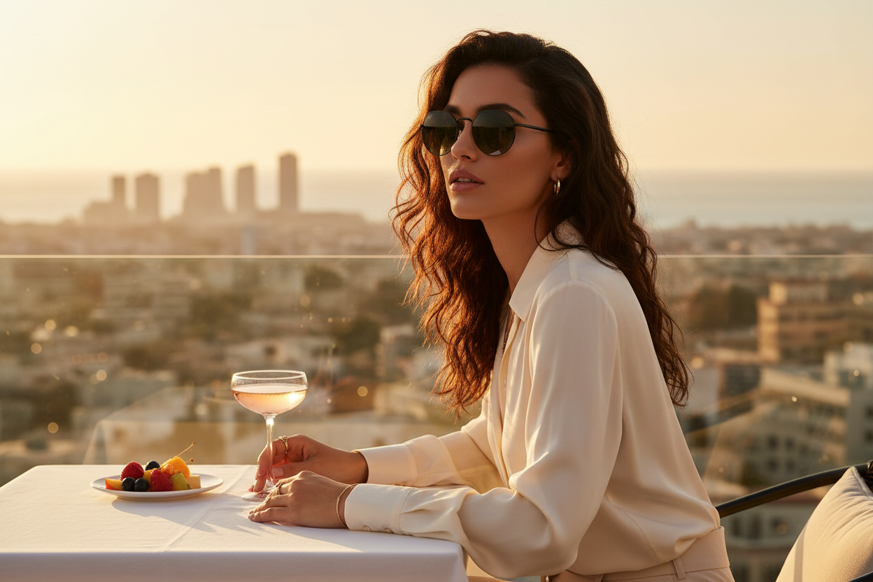 Lifestyle image of Ray-Ban round metal sunglasses