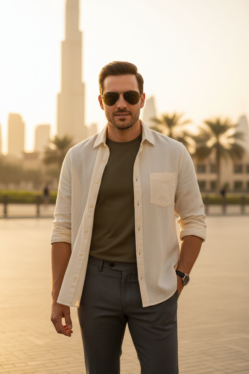 Man wearing Ray-Ban RB3025 Aviator
