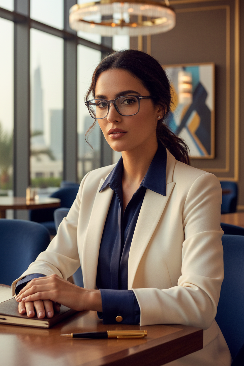 Person wearing grey Tom Ford optical frames