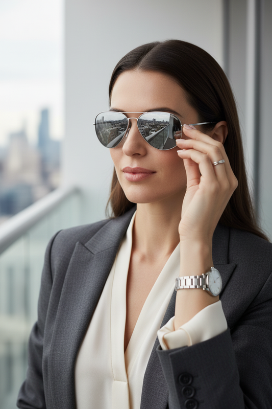 Porsche Design Silver Aviator Worn