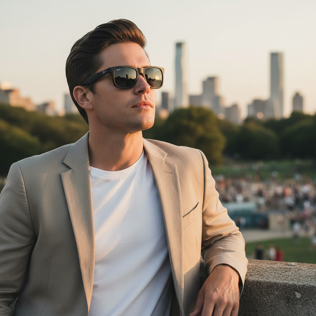 Ray-Ban Black Sunglasses Lifestyle Photo