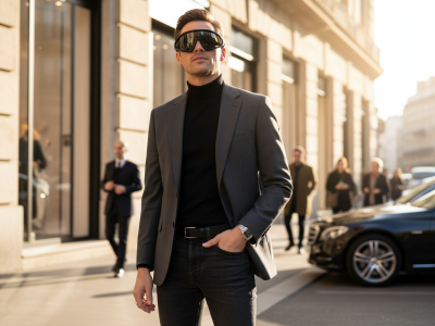 Tom Ford Lorna FT1121 05A Black Shield Sunglasses